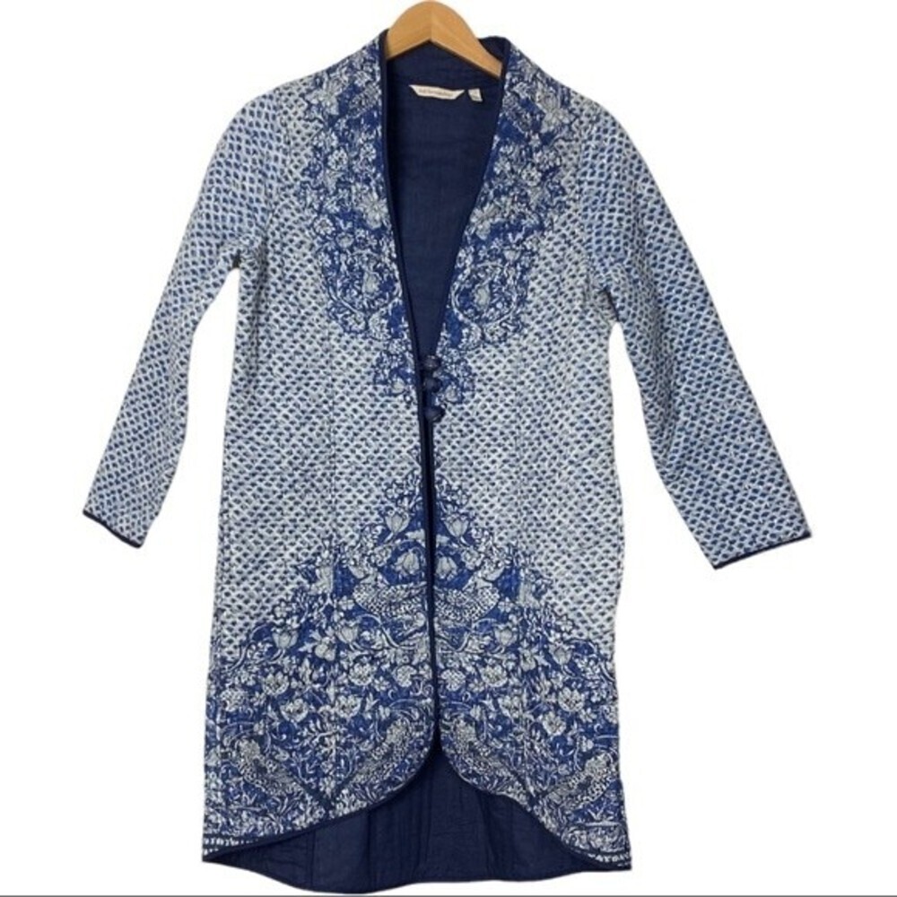 Soft Surroundings Quilted Paisley Jacket Longline Sz S